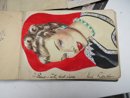 Interesting Antique Autograph Album / Scrap Book Including Johnnie Ray & The Deep River Boys 1947 book image 8