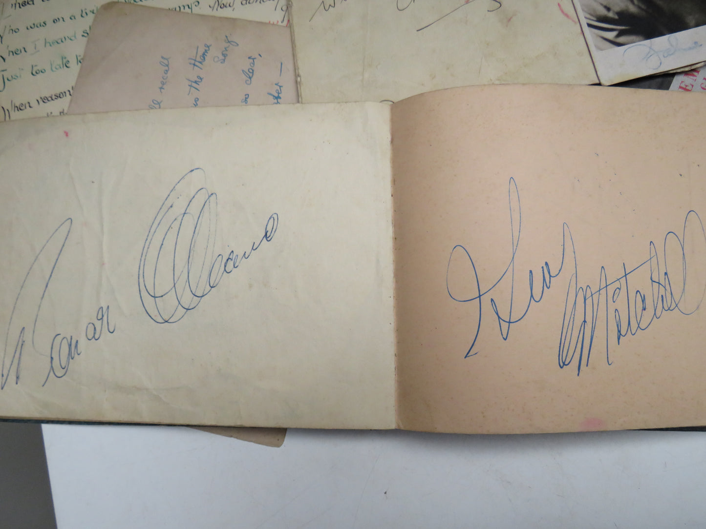 Interesting Antique Autograph Album / Scrap Book Including Johnnie Ray & The Deep River Boys 1947