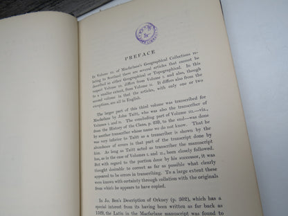 Geographical Collections Relating To Scotland Made By Walter MacFarlane 1908