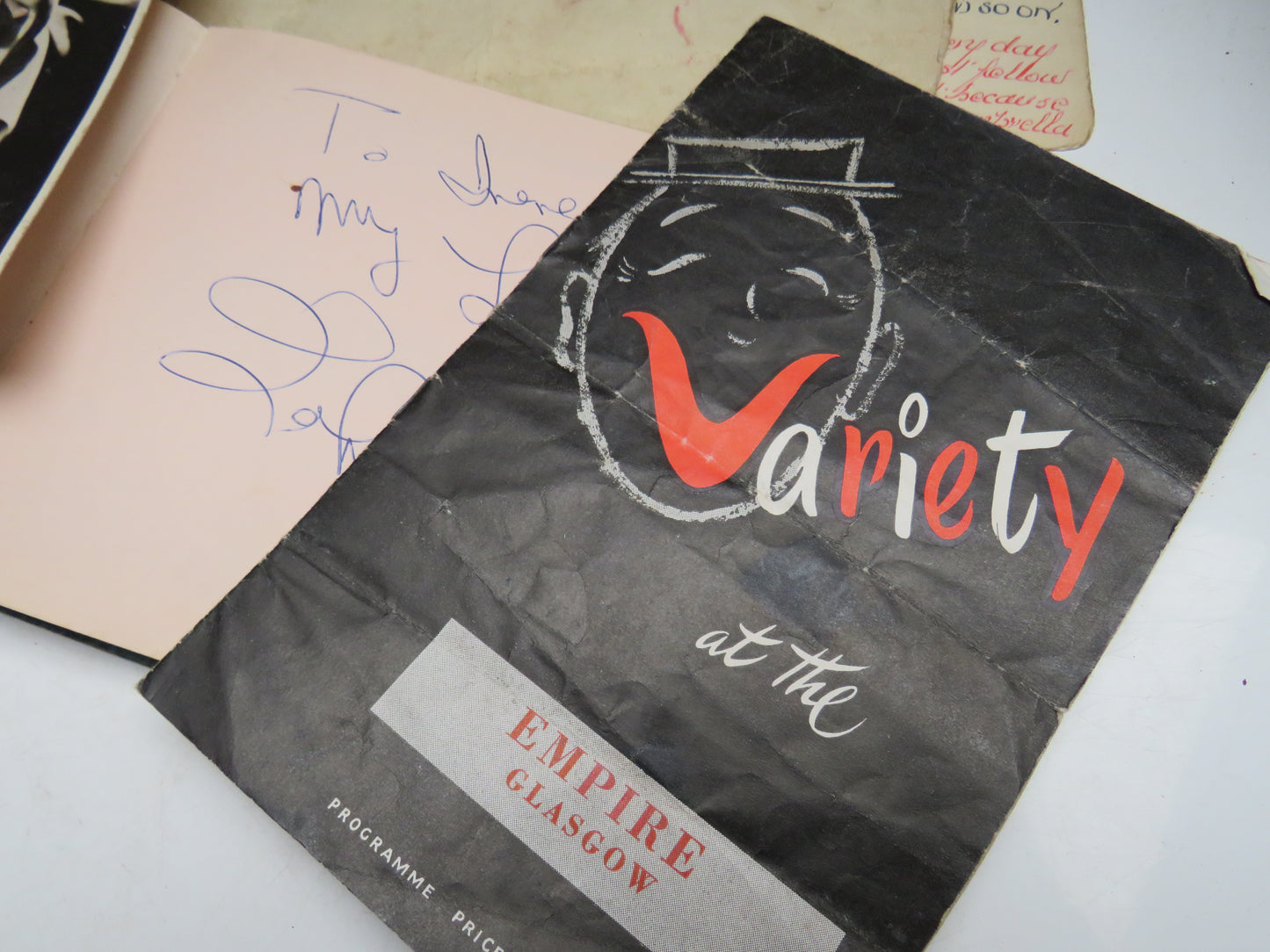 Interesting Antique Autograph Album / Scrap Book Including Johnnie Ray & The Deep River Boys 1947