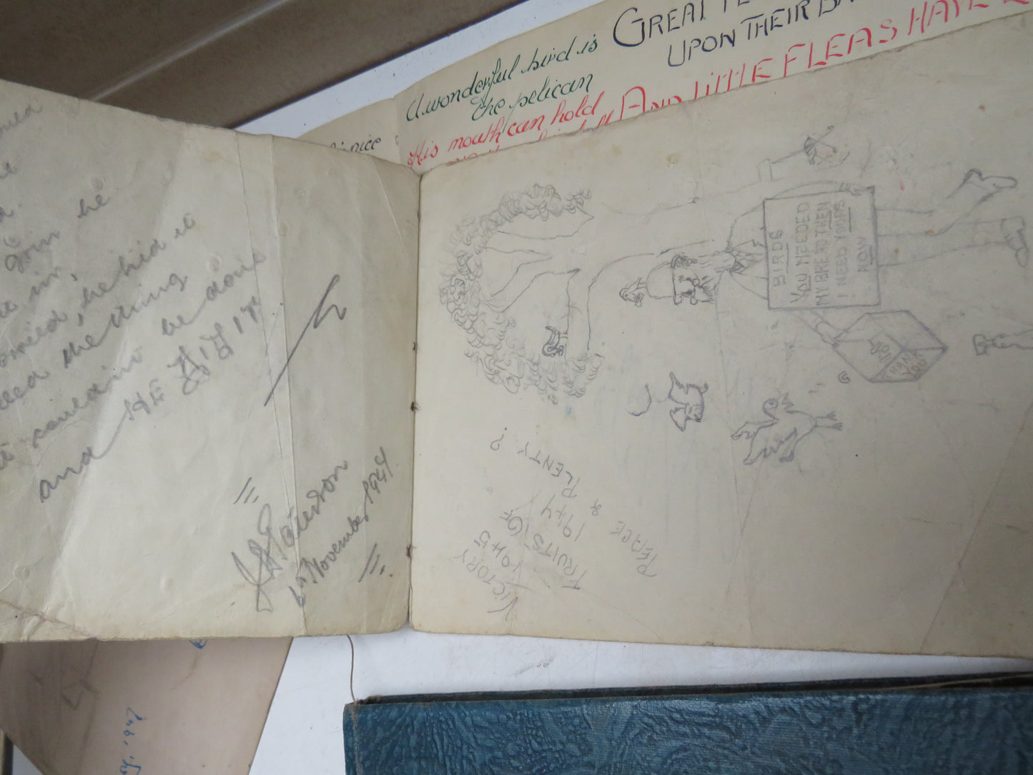 Interesting Antique Autograph Album / Scrap Book Including Johnnie Ray & The Deep River Boys 1947