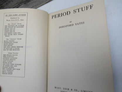 Period Stuff By Dornford Yates 1947