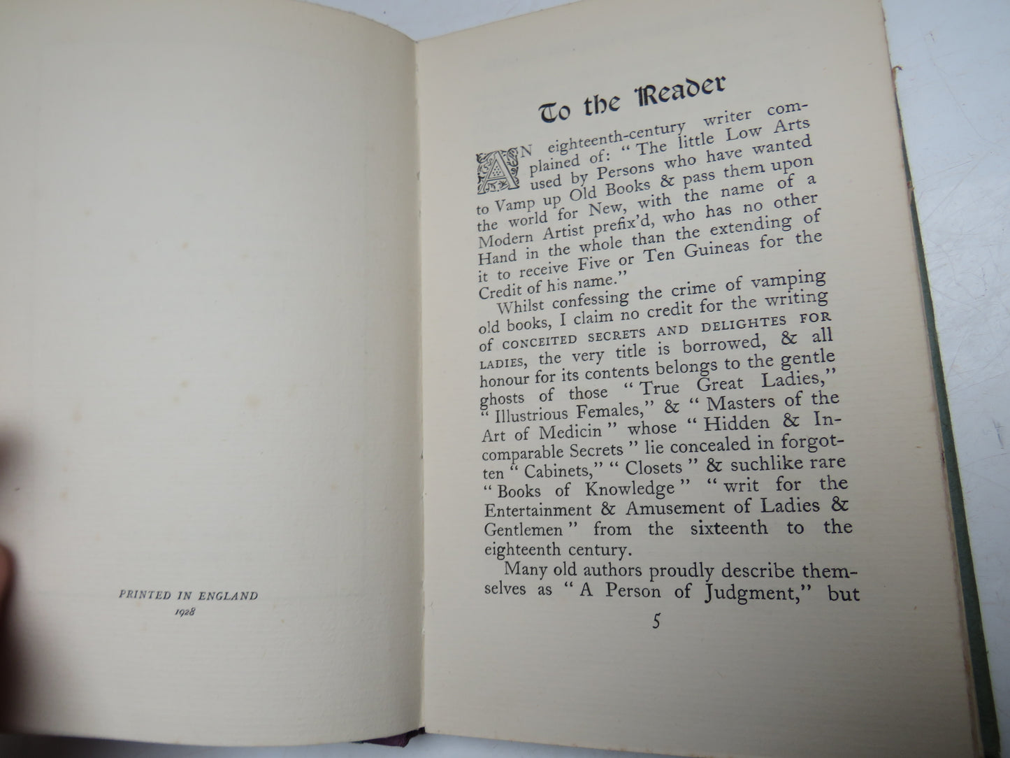 A Little Booke of Conceited Secrets & Delights For Ladies 1928 Antique Book