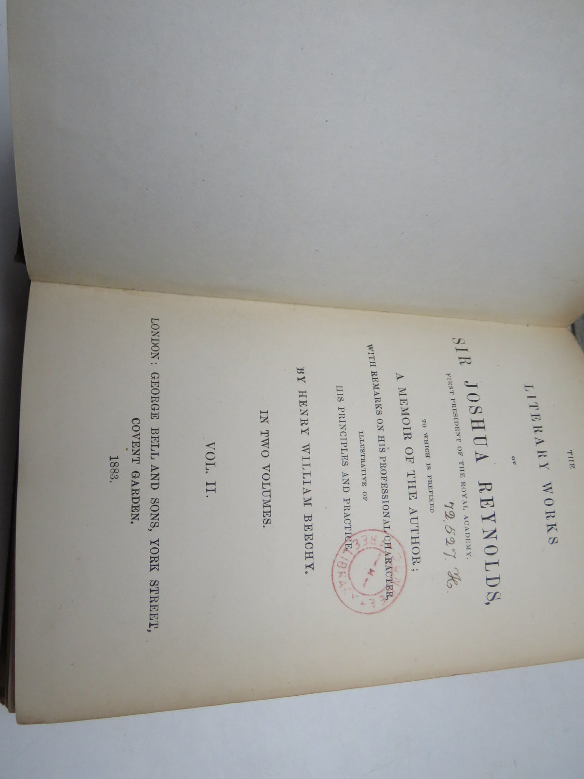 The Literary Works of Sir Joshua Reynolds By Henry William Beechy Vol II 1883
