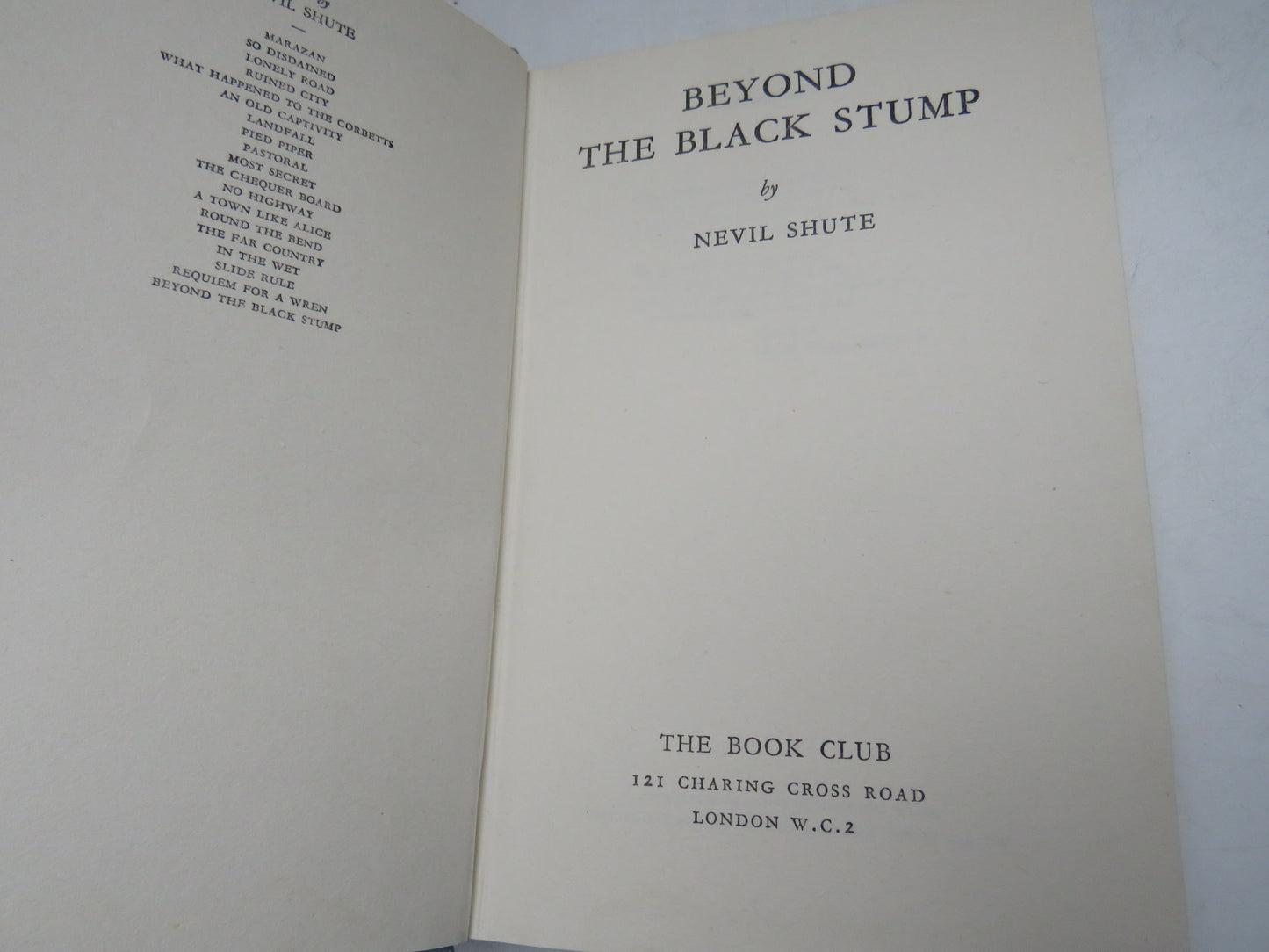 Beyond The Black Stump By Nevil Shute 1956