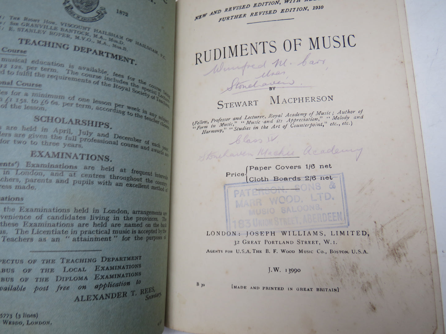 Rudiments of Music By Stewart MacPherson