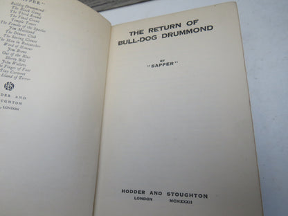 The Return of Bull-Dog Drummond By Sapper 1932