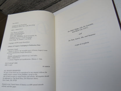 Practice To Deceive The Amazing Stories of Literary Forgery's Most Notorious Practitioners By Joseph Rosenblum 2000