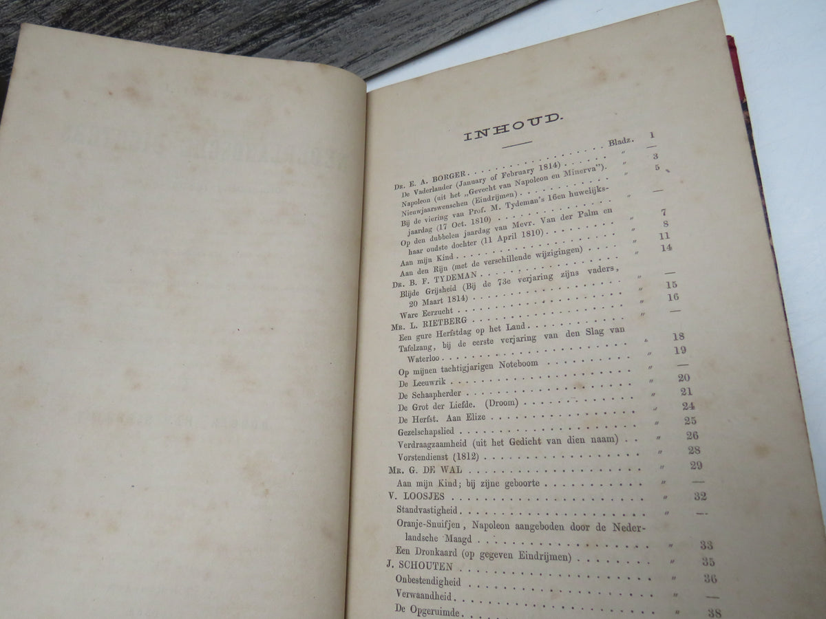 Bloemlezing Uit De Nederlandsche Dichters Der Negentiends Eeuw 1868 - Antique Dutch Book