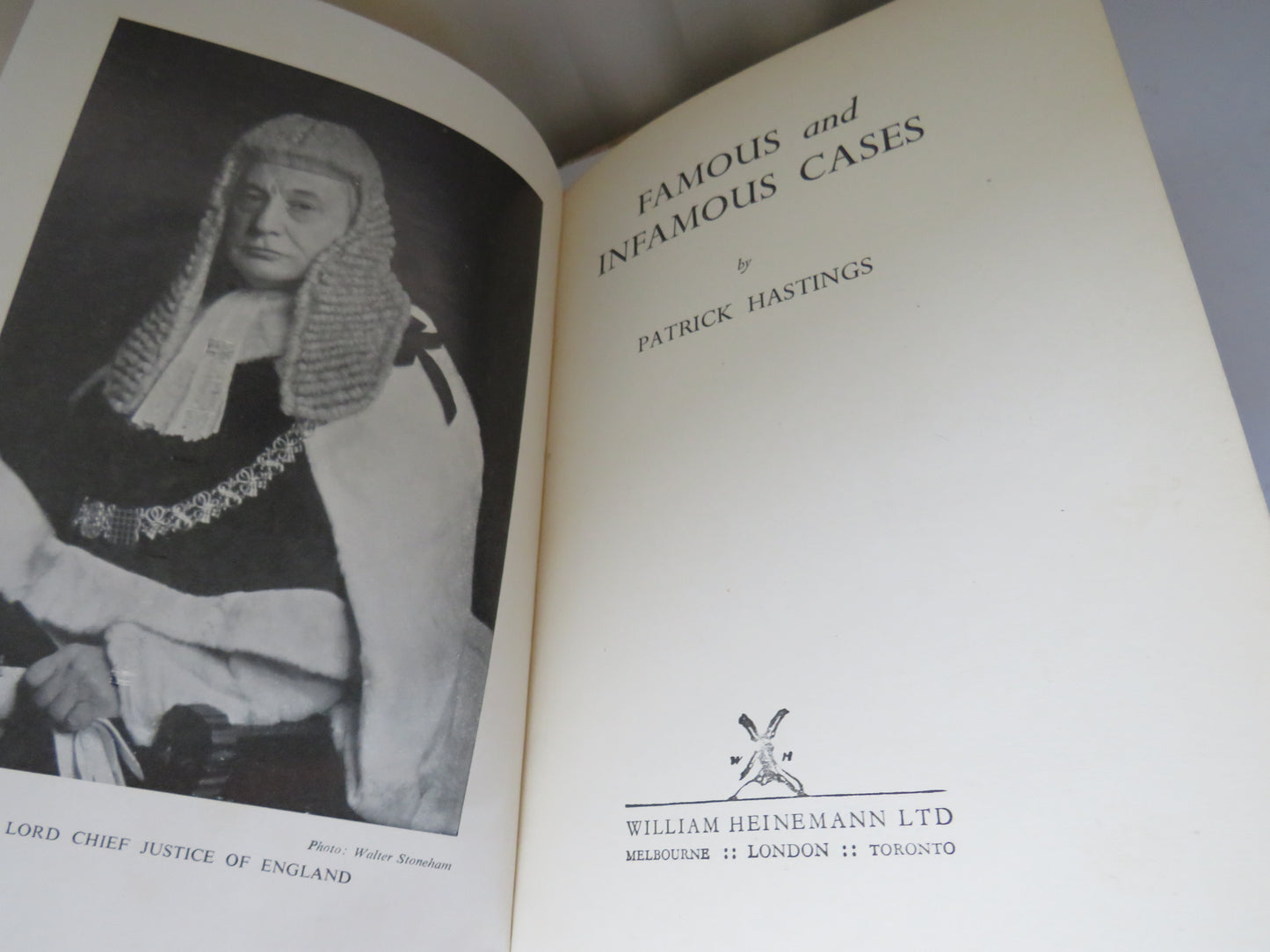 Famous and Infamous Cases By Patrick Hastings 1950 1st Edition