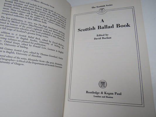 A Scottish Ballad Book edited by David Buchan, 1973, Vintage Scottish Book