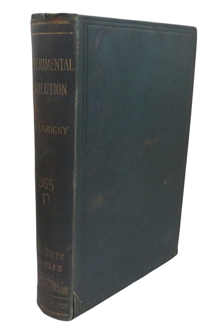 Experimental Evolution Lectures By Henry De Varigny 1892 book front cover