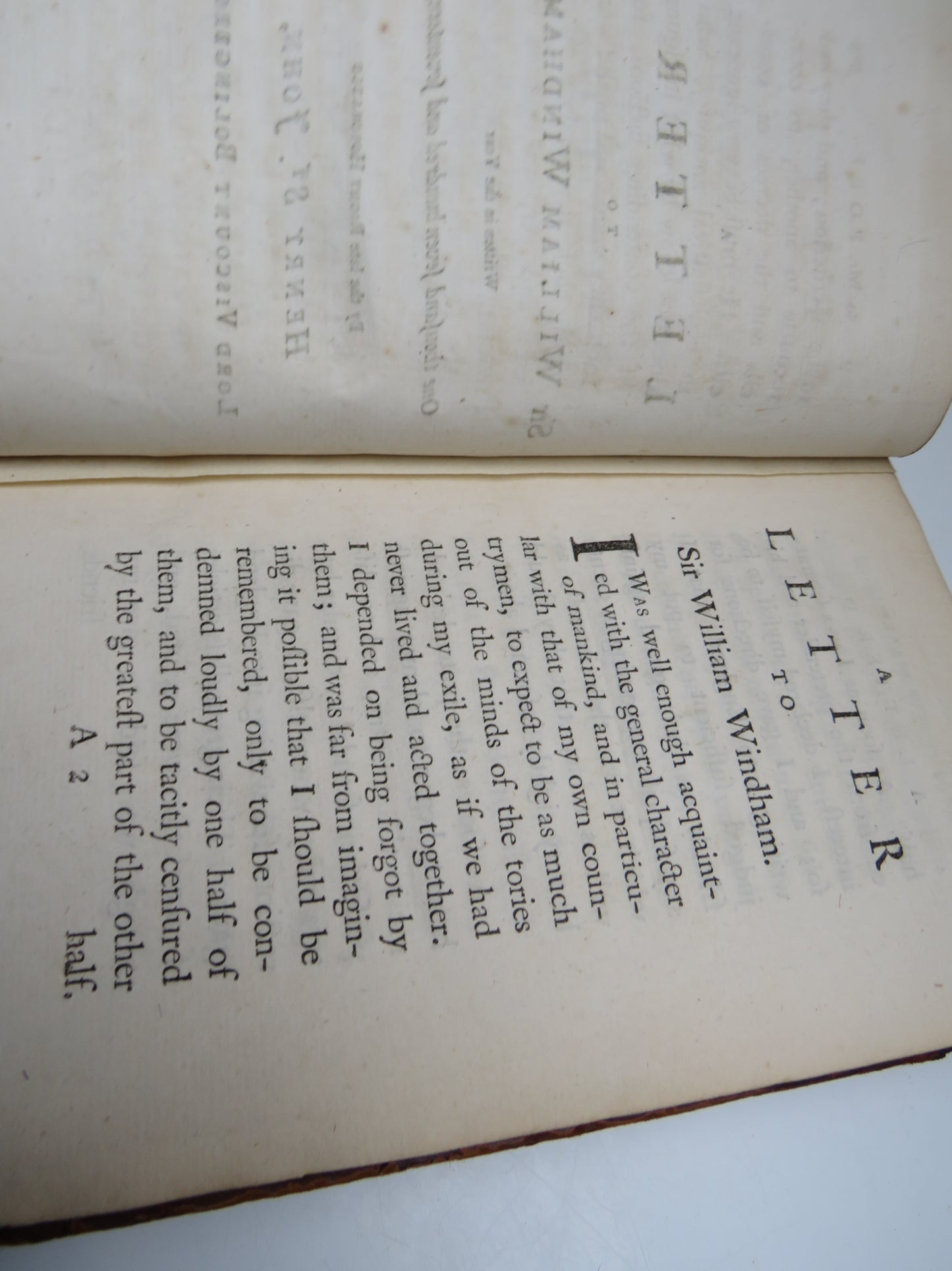 A Letter to Sir William Windham II, Some Reflections on the Prefent State of the Nation III, A Letter to Mr. Pope by the late Right Honourable Henry St. John, Lord Viscount Bolingbroke, 1753