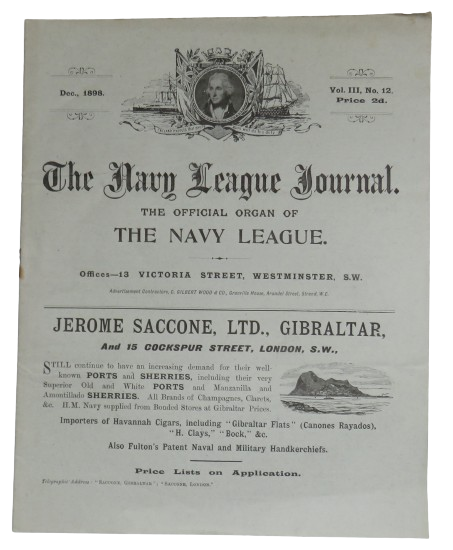 The Navy League Journal The Official Organ of The Navy League December 1898, Vintage