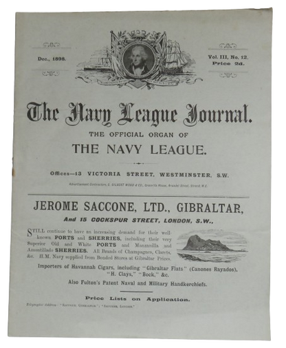 The Navy League Journal The Official Organ of The Navy League December 1898, Vintage book front cover