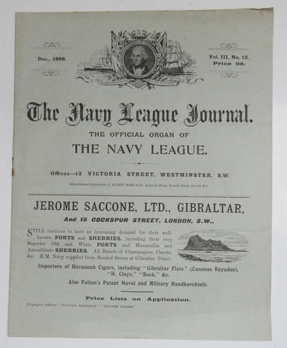 The Navy League Journal The Official Organ of The Navy League December 1898, Vintage book image 2