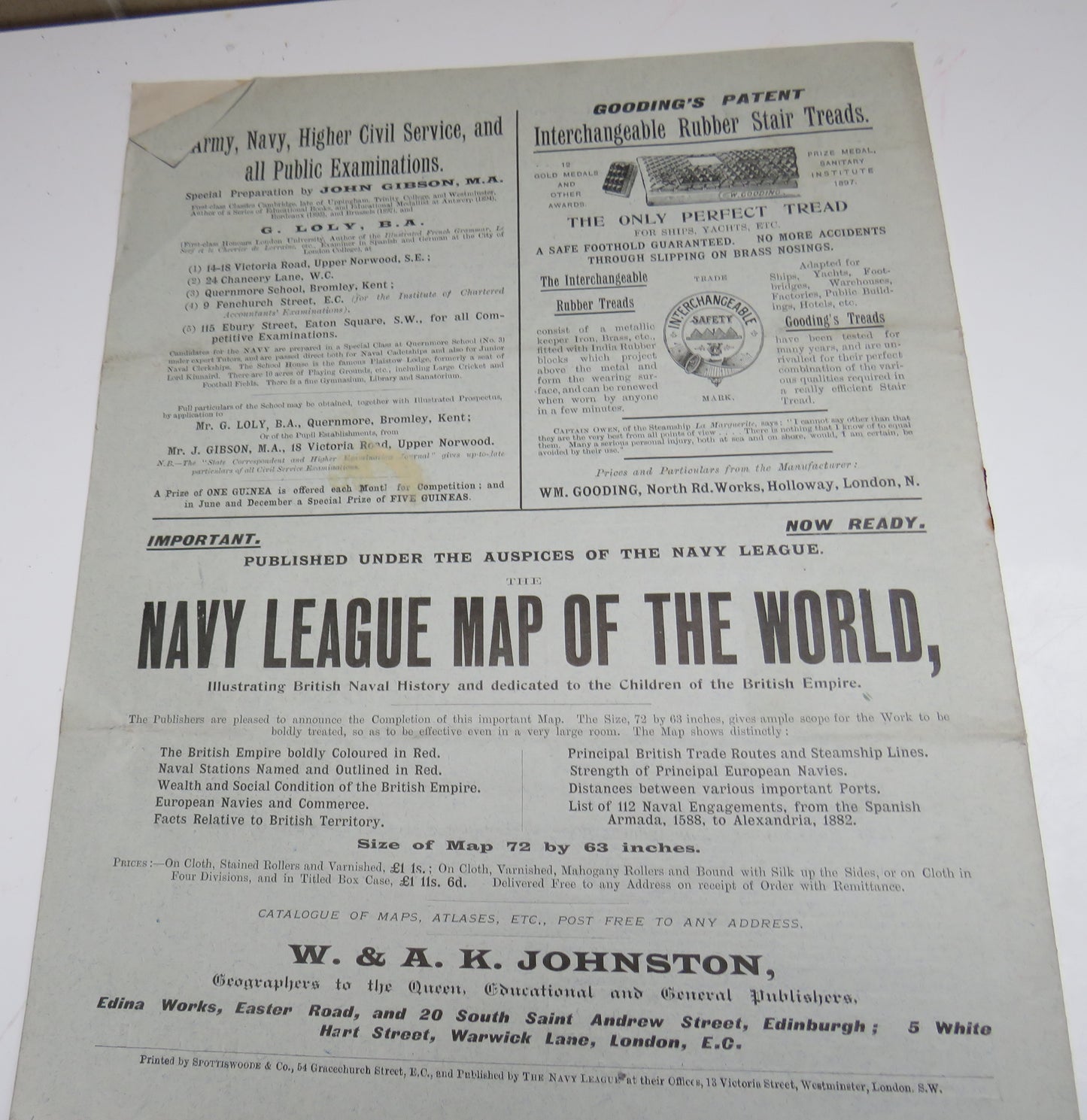 The Navy League Journal The Official Organ of The Navy League December 1898, Vintage