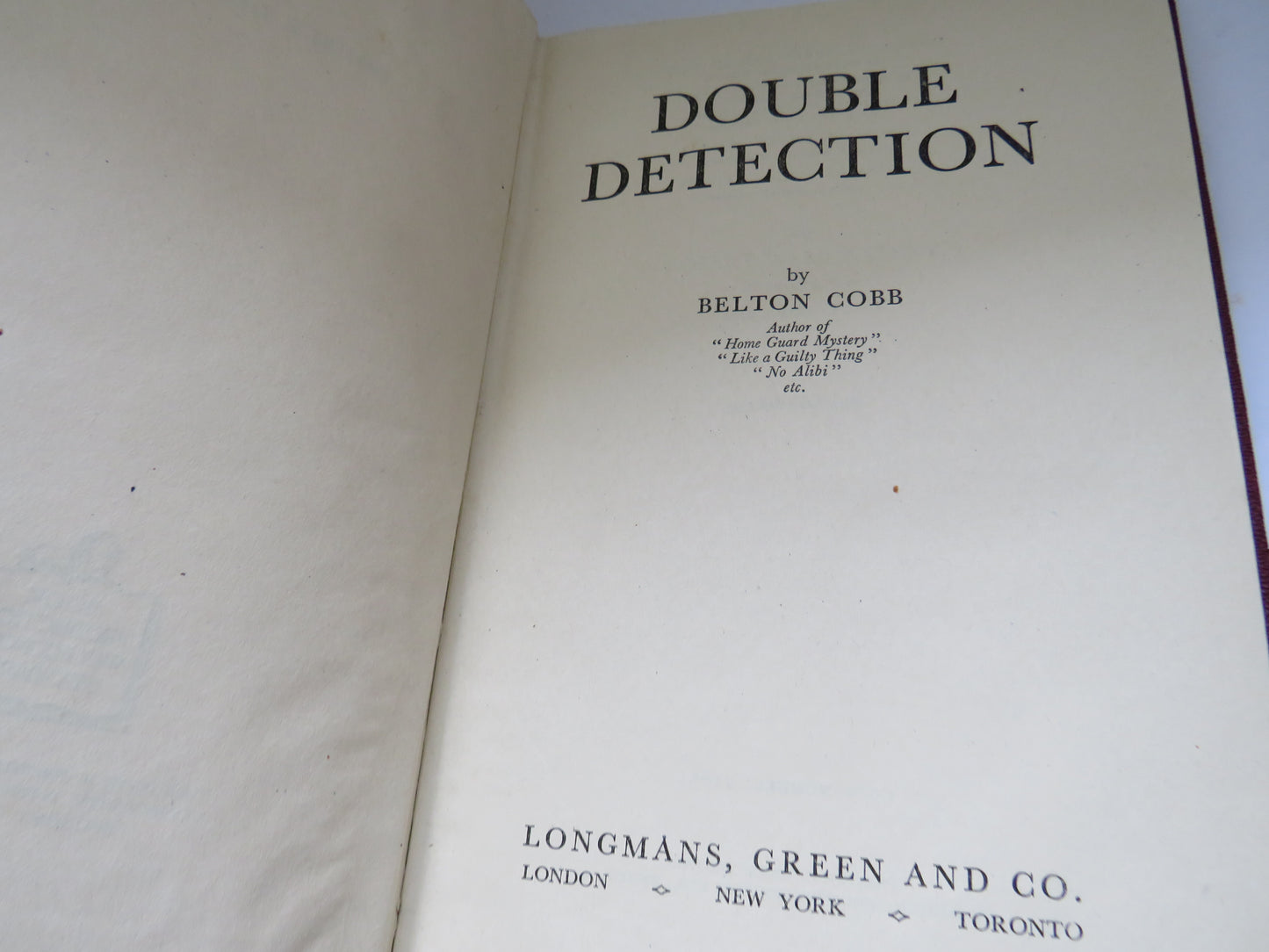 Double Detection By Belton Cobb 1945 1st Edition