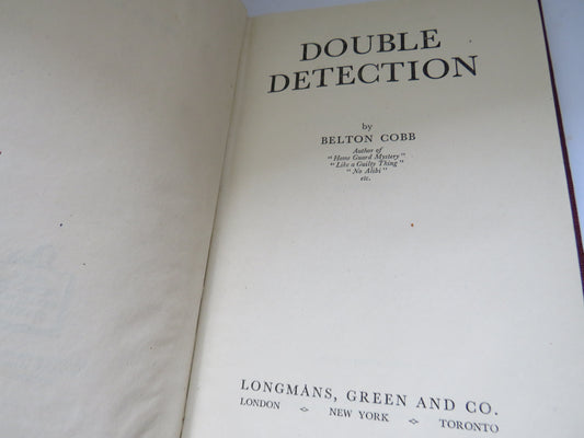 Double Detection By Belton Cobb 1945 1st Edition