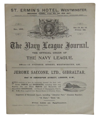 The Navy League Journal The Official Organ of The Navy League December 1899 book front cover