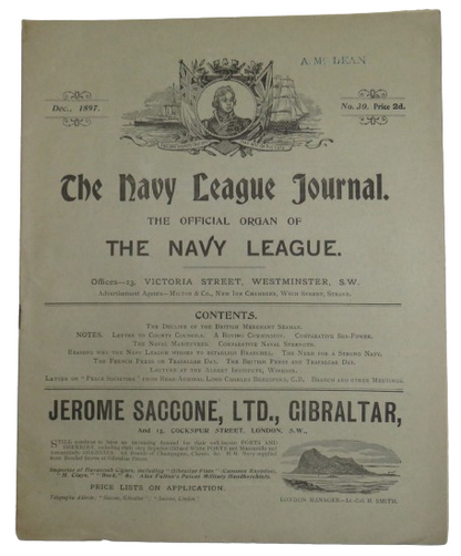 The Navy League Journal The Official Organ of The Navy League December 1897 book front cover