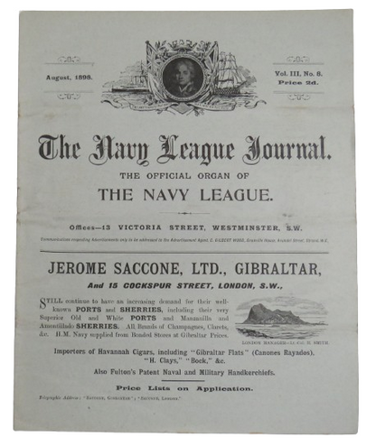 The Navy League Journal The Official Organ of The Navy League August 1898 book front cover