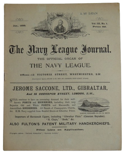 The Navy League Journal The Official Organ of The Navy League January 1898 book front cover