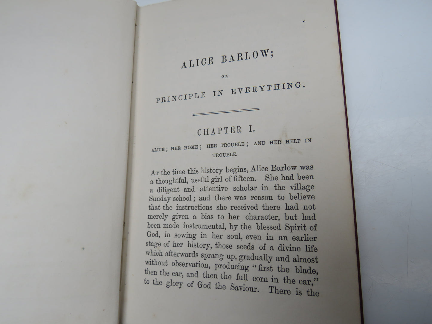 Alice Barlow; or Principle in Everything; A Country Village Story, Rare Book