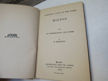 Johnson's Lives of the Poets Milton With An Introduction and Notes By K. Deighton 1899