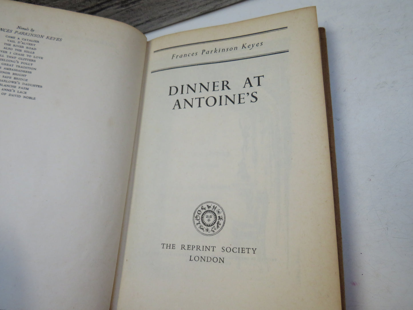 Dinner At Antoine's By Frances Parkinson Keyes 1951