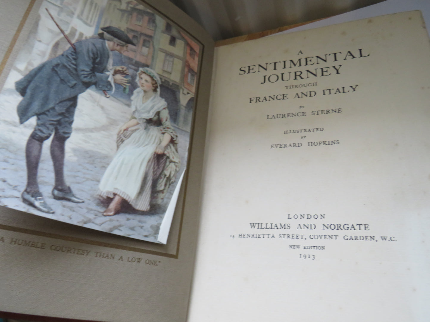 A Sentimental Journey Through France and Italy By Laurence Sterne 1913