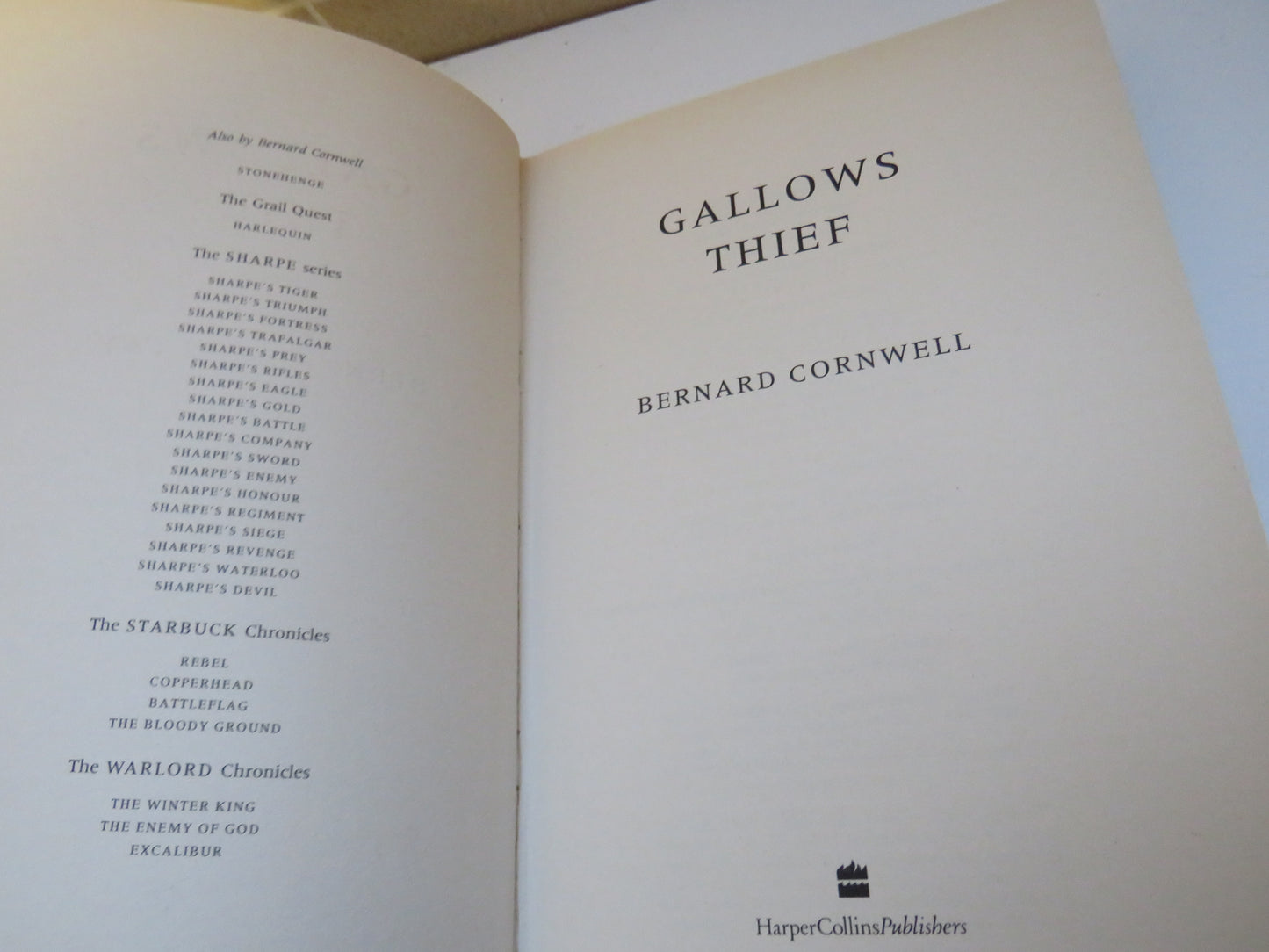 Gallows Thief by Bernard Cornwell, 2001