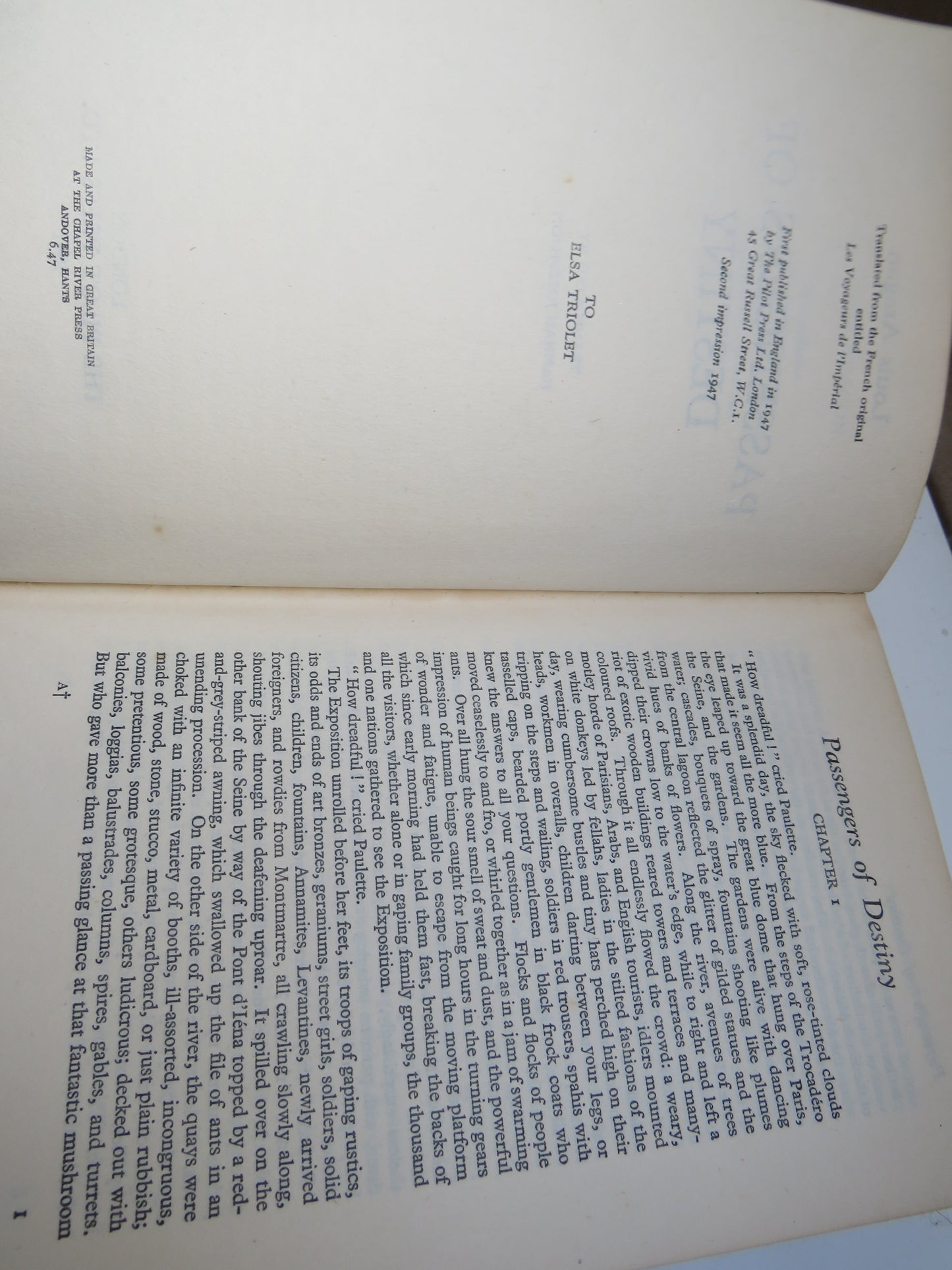 Passengers of Destiny By Louis Aragon Translated By Hannah Josephson 1947