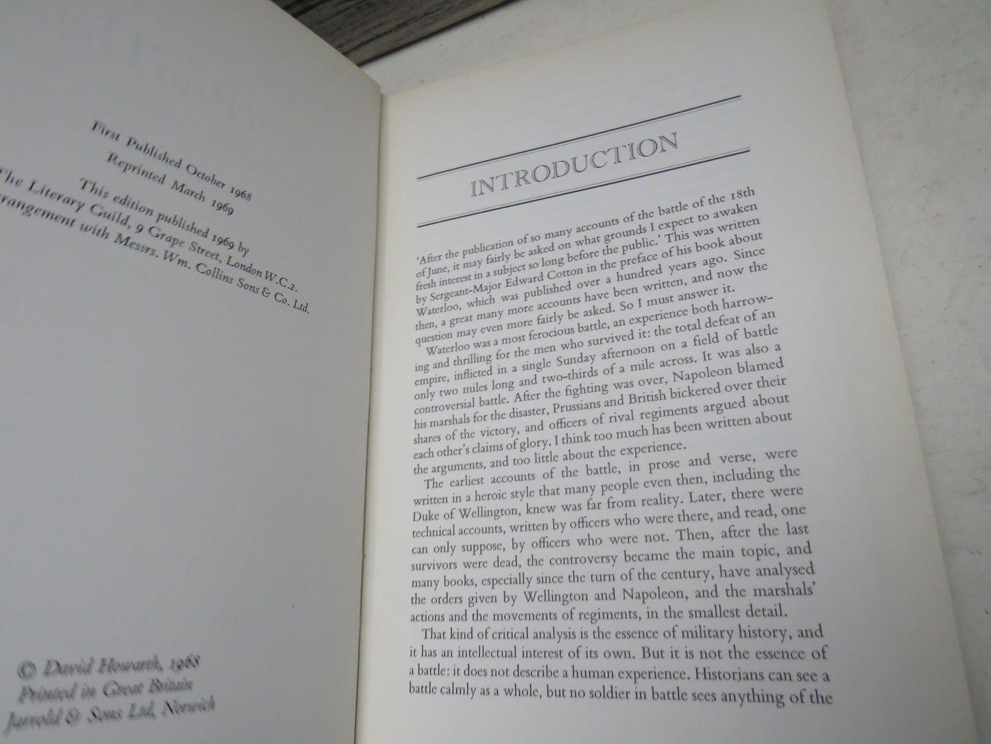 A Near Run Thing The Day of Waterloo By David Howarth 1969
