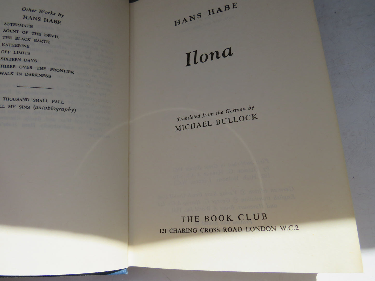 Ilona by Hans Habe 1962