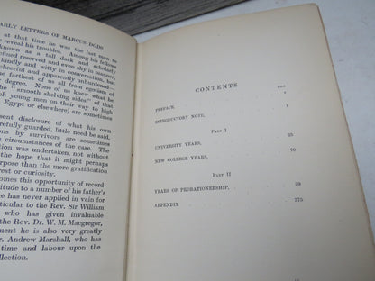 Early Letters of Marcus Dods Selected and Edited By His Son Marcus Dods 1910