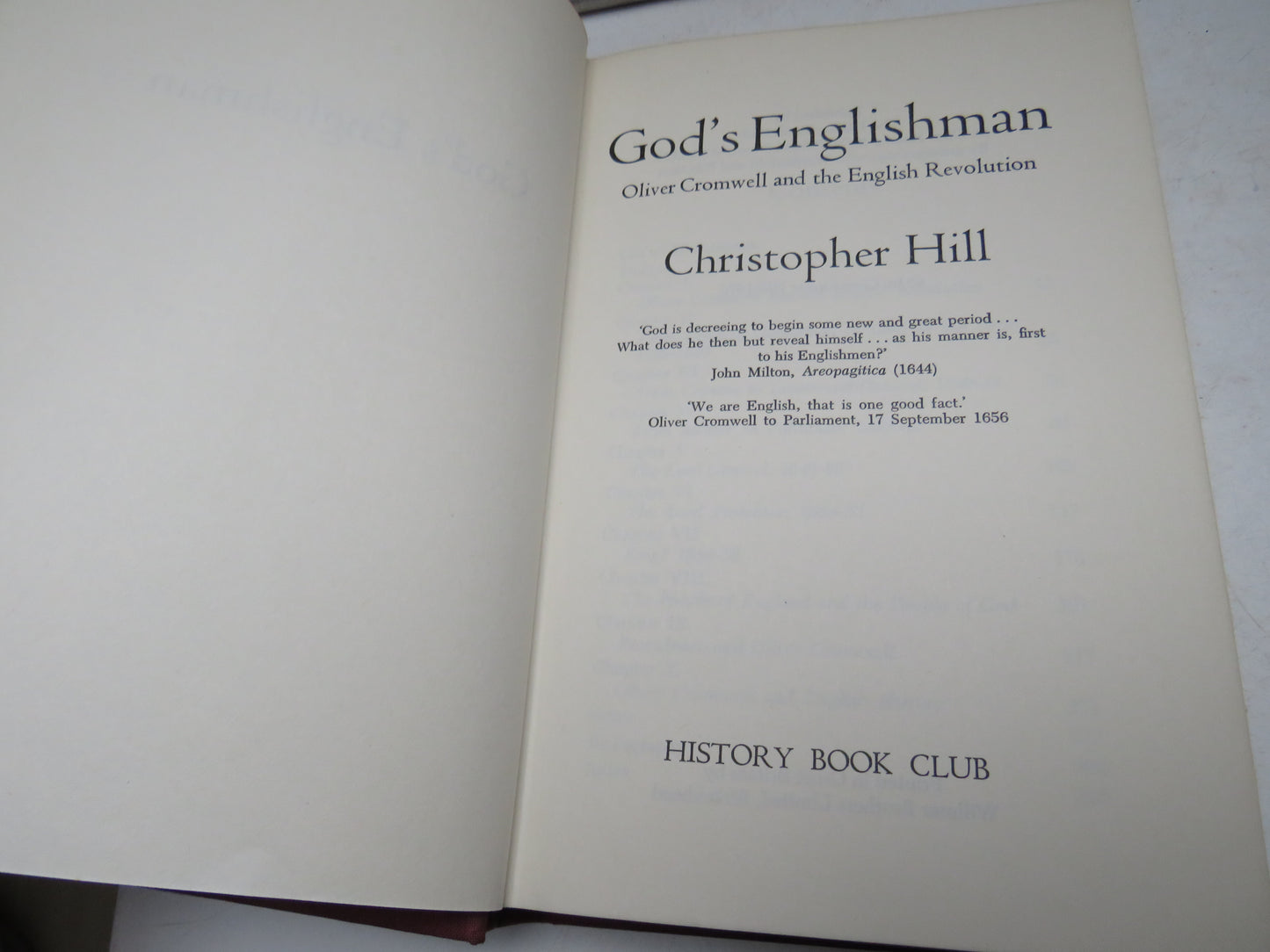 God's Englishman Oliver Cromwell and The English Revolution By Christopher Hill 1970