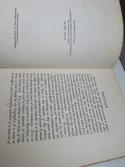 Joseph Conrad A Personal Remembrance By Ford Madox Ford 1924 1st Edition