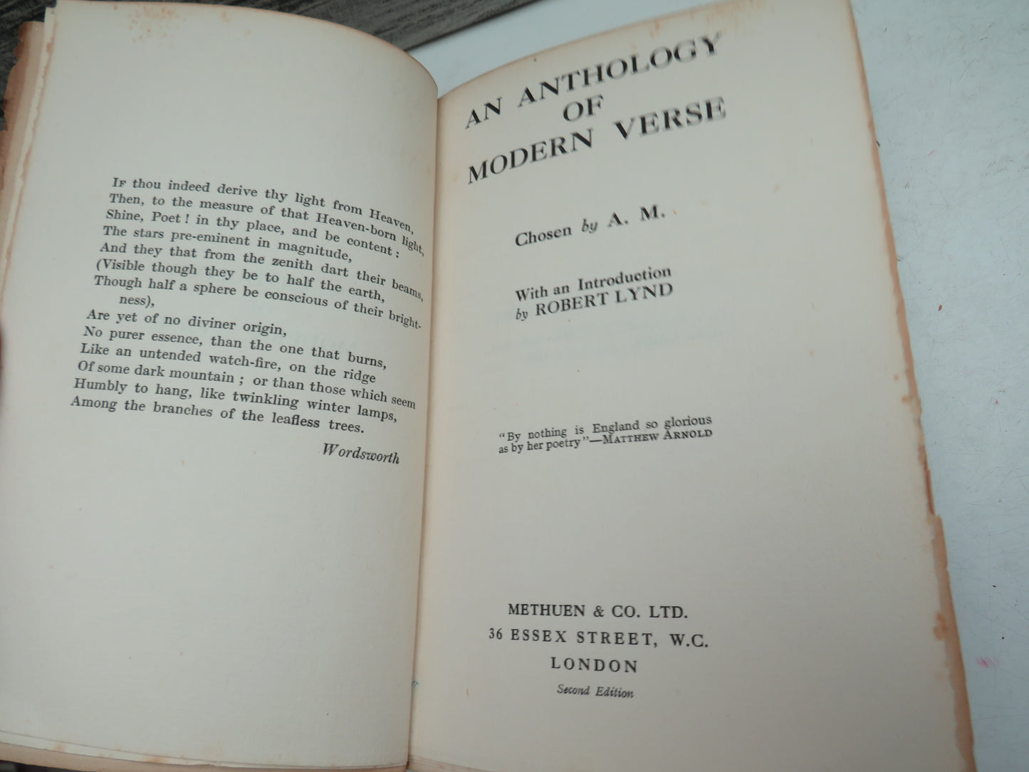 An Anthology of Modern Verse Chosen By A.M. 1921 2nd Edition