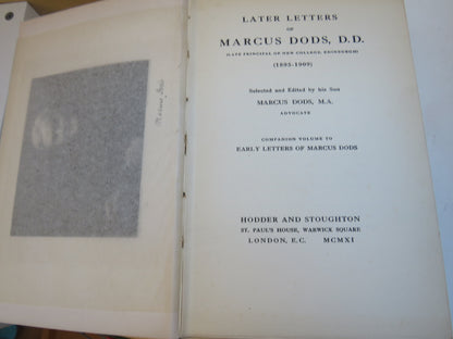 Later Letters Of Marcus Dods, (Late Principal of New College Edinburgh)  (1895-1909) 1911 book image 3