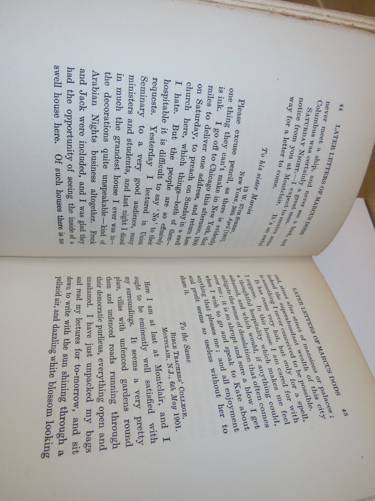 Later Letters Of Marcus Dods, (Late Principal of New College Edinburgh)  (1895-1909) 1911