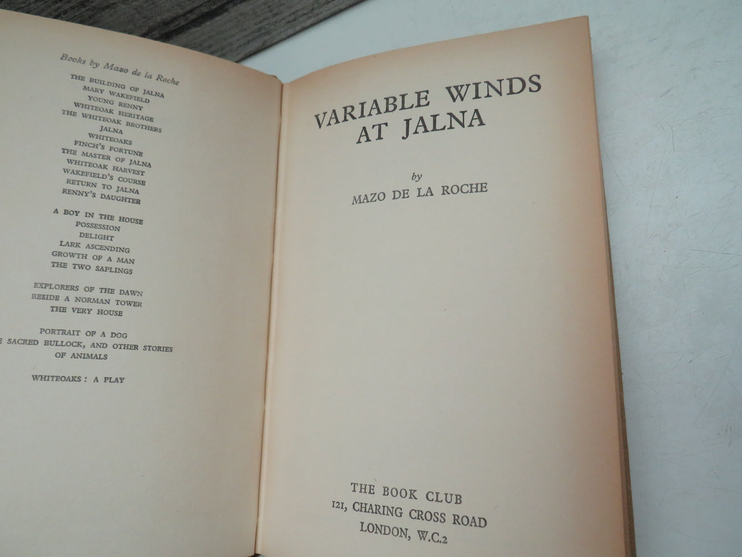 Variable Winds At Jalna By Mazo De La Roche