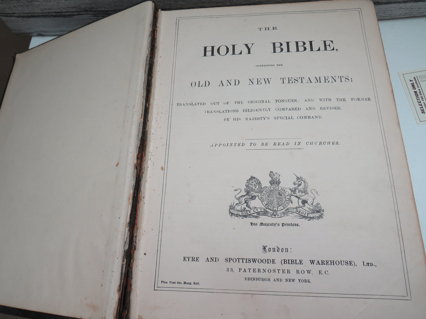 Large Antique Pulpit Bible The Holy Bible Containing The Old and New Testaments