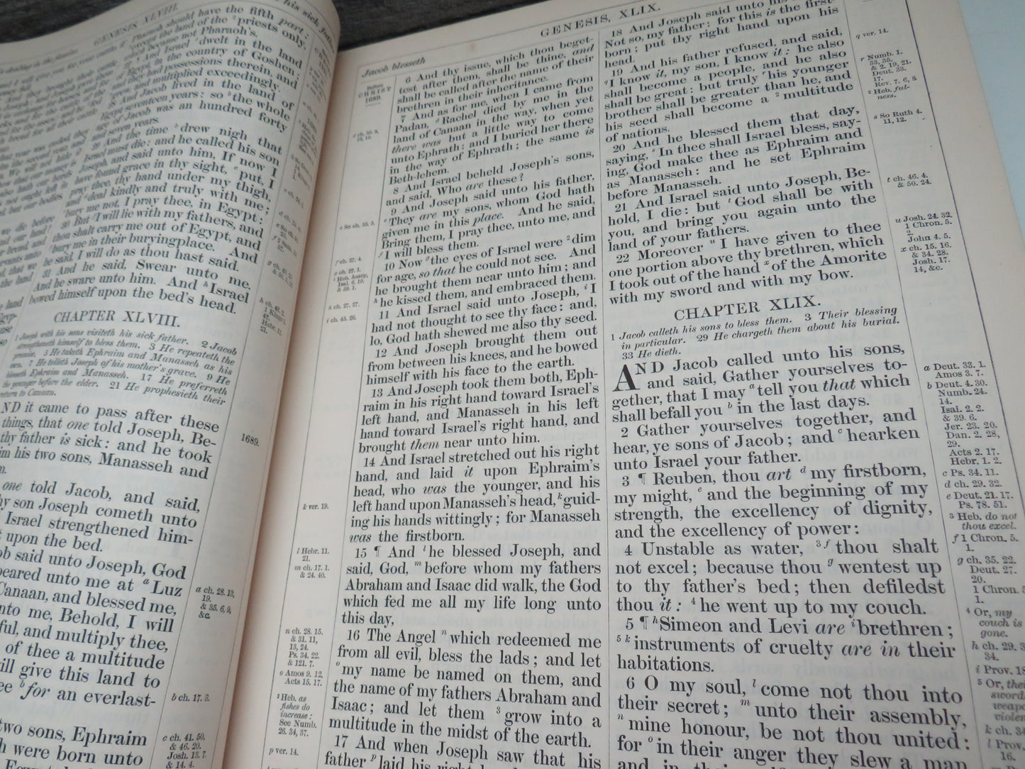 Large Antique Pulpit Bible The Holy Bible Containing The Old and New Testaments