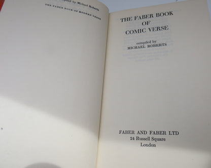 The Faber Book of Comic Verse Compiled By Michael Roberts 1951 book image 3