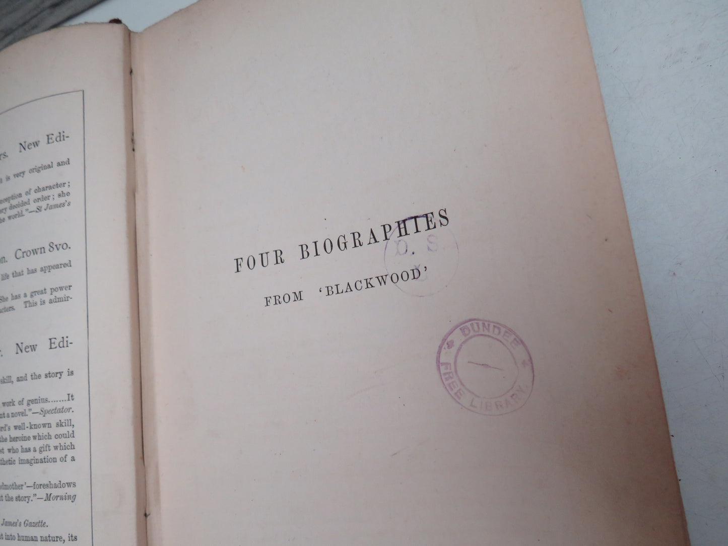 Four Biographies From 'Blackwood' Jane Taylor, Hannah More, Elizabeth Fry, Mary Somerville By L.B. Walford 1888