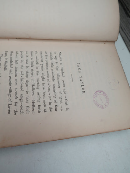 Four Biographies From 'Blackwood' Jane Taylor, Hannah More, Elizabeth Fry, Mary Somerville By L.B. Walford 1888