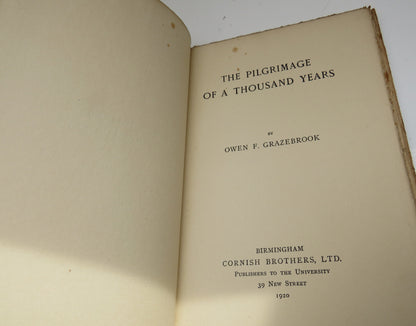 The Pilgrimage of a Thousand Years By Owen F. Grazebrook 1920 book image 3