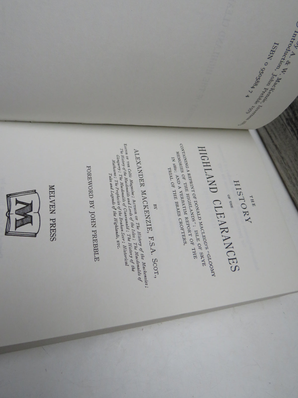 History of the Highland Clearances By Alexander Mackenzie 1979