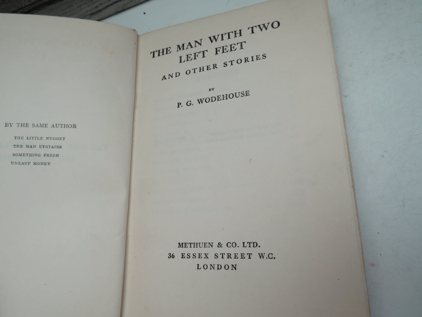 The Man With Two Left Feet and Other Stories By P.G. Wodehouse 1922